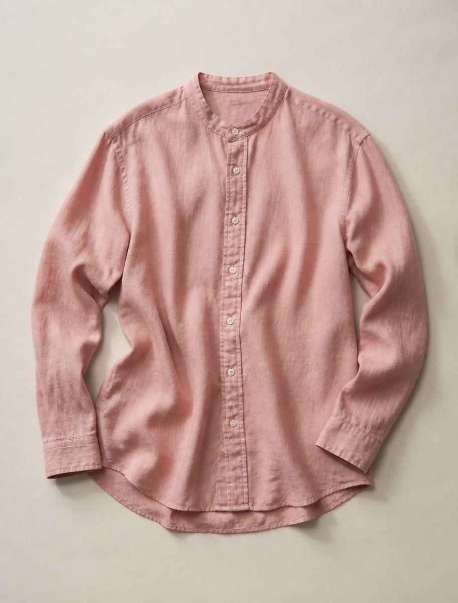 Tomis Half-Collar Shirt Pink Front